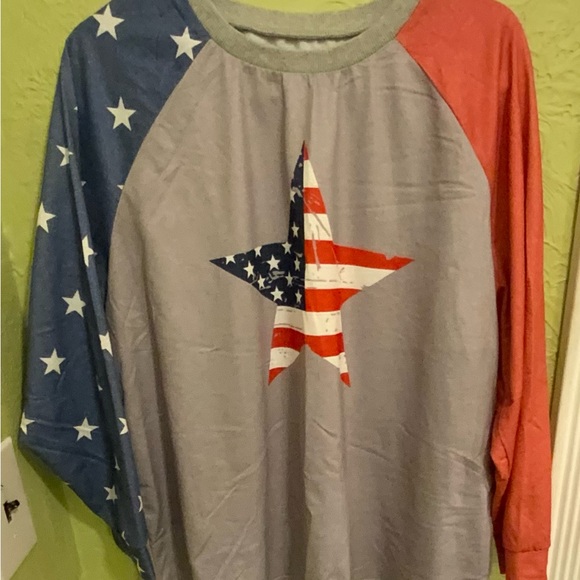 No Label Tops - Patriotic Star Long Sleeve Tee